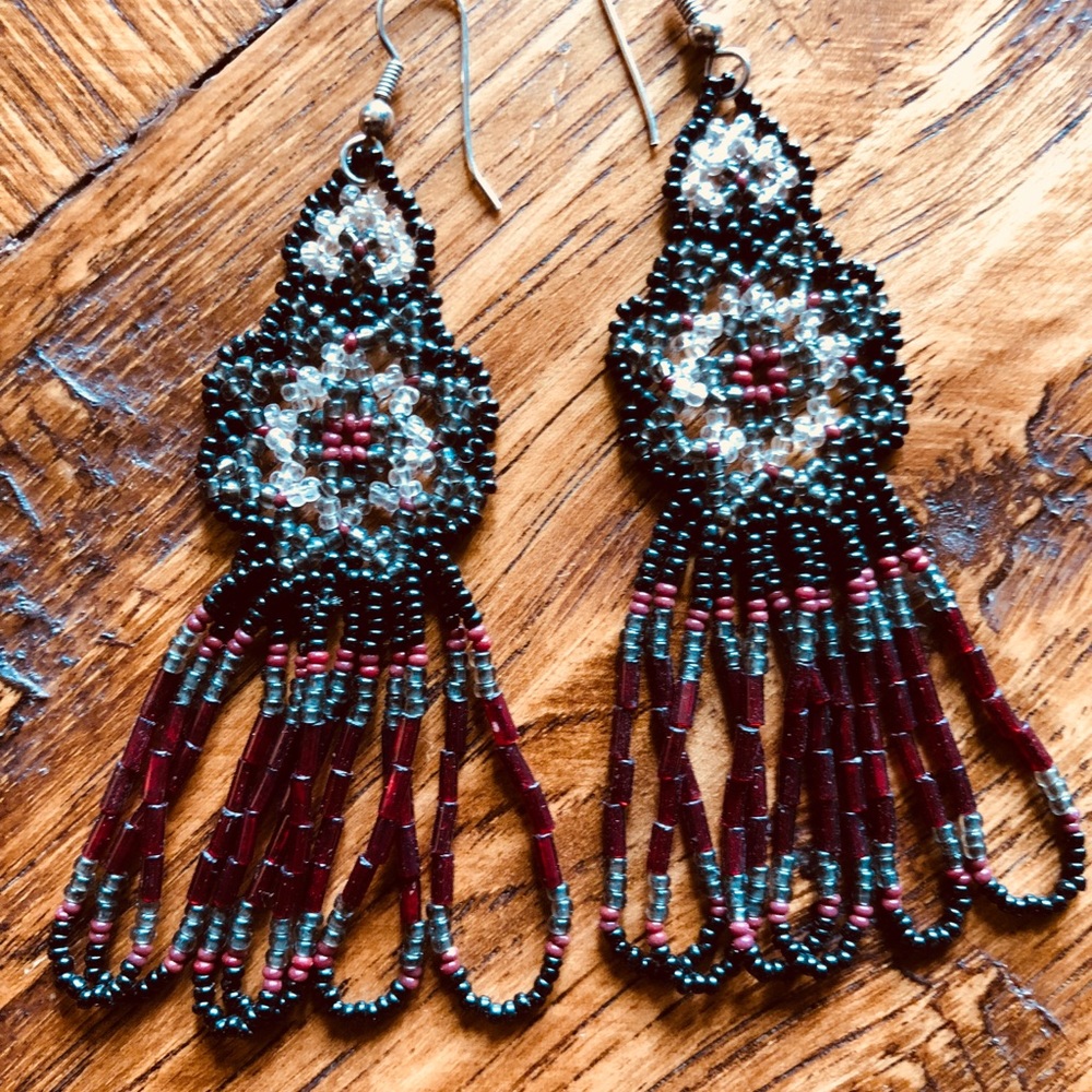 Native American Vintage Seed Bead Earrings